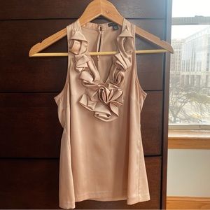 Ann Taylor Champagne Blouse Rosette Trim 00P